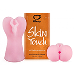 Masturbador em Cyberskin com Formato de Vagina e Ânus e Texturas Internas - Skin Touch